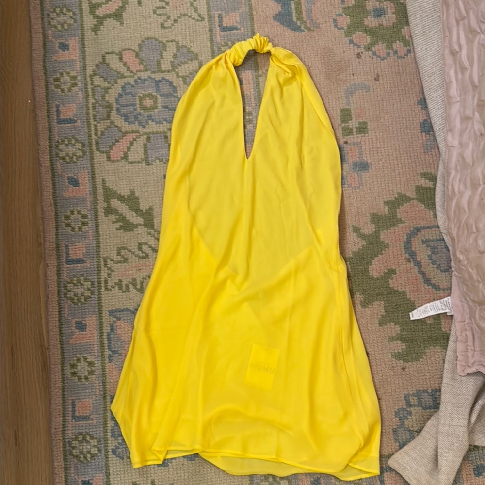 Show Me Your MuMu Yellow Halter Sundress Cocktail